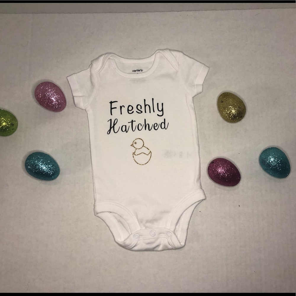 Custom baby onesie! Freshly hatched!
